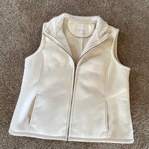 Charter Club Cozy Vest White/Cream Women Size Medium